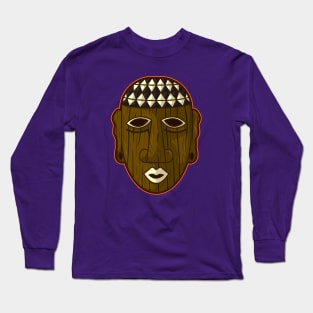 Ancient african aboriginal mask design Long Sleeve T-Shirt